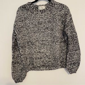 Anthropologie Ruby Moon Gray White and Black Cozy Sweater